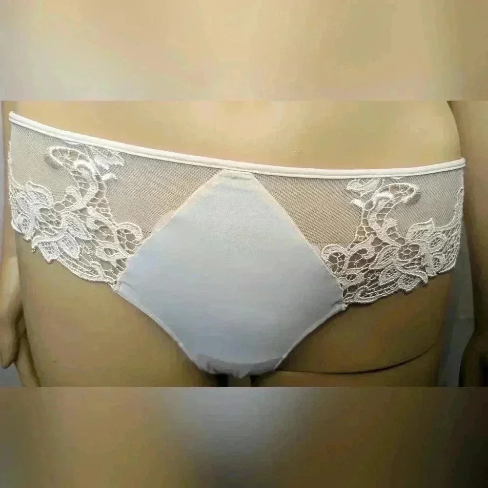 NWOT Simone Perele Orphee Sheer Plunge Bra and Panty Set 34B/1 Petal Power - Picture 6 of 9